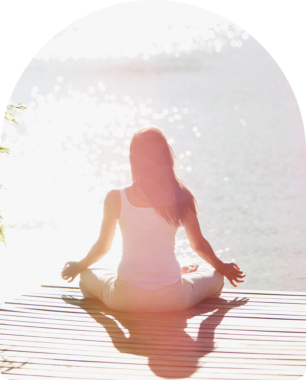 Peaceful meditation by the water